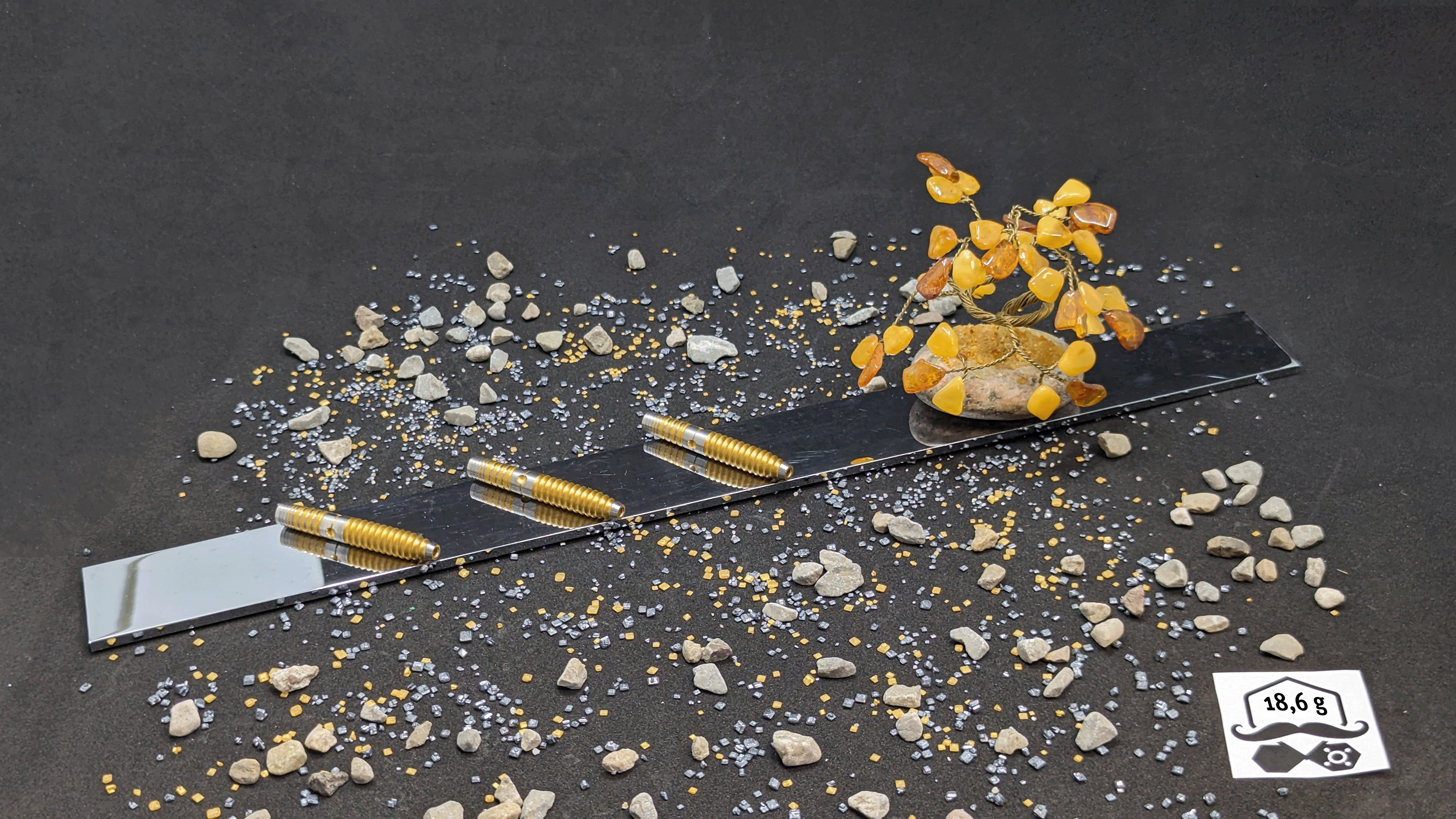 > > > > > Aurum Aim < < < < <  3er Set Barrels in Gold - 18,6g