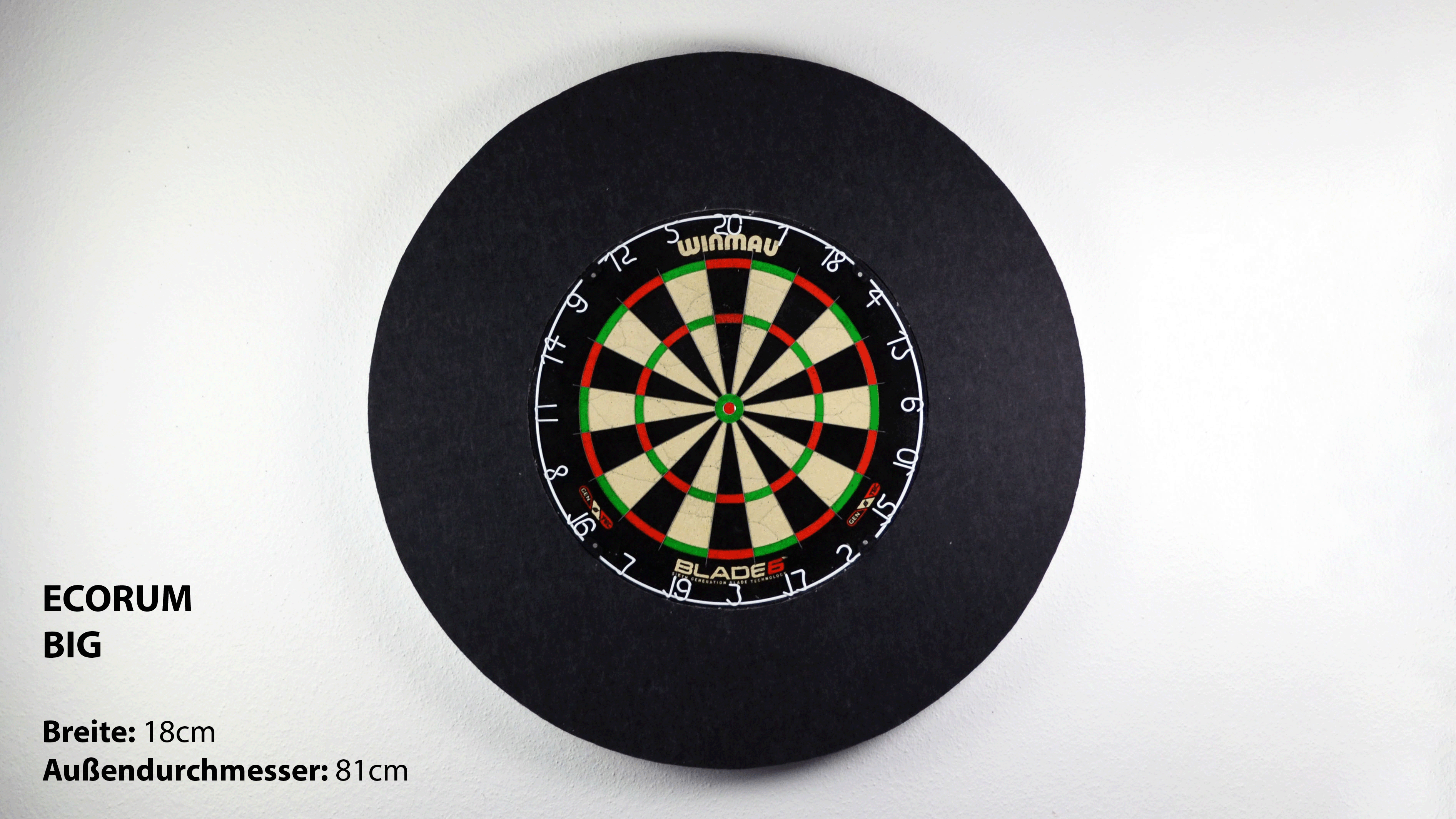 Ecorum BIG 18cm - Nachhaltiger Dart Surround aus 100% Polyester, multifunktionell einzigartig