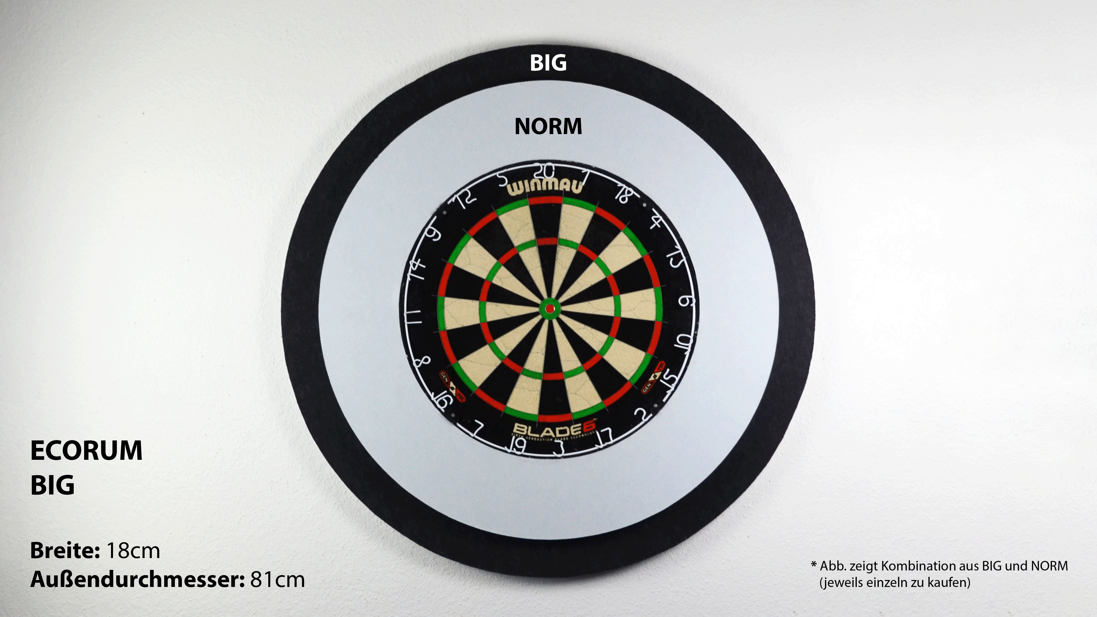 Ecorum BIG 18cm - Nachhaltiger Dart Surround aus 100% Polyester, multifunktionell einzigartig – Bild 5