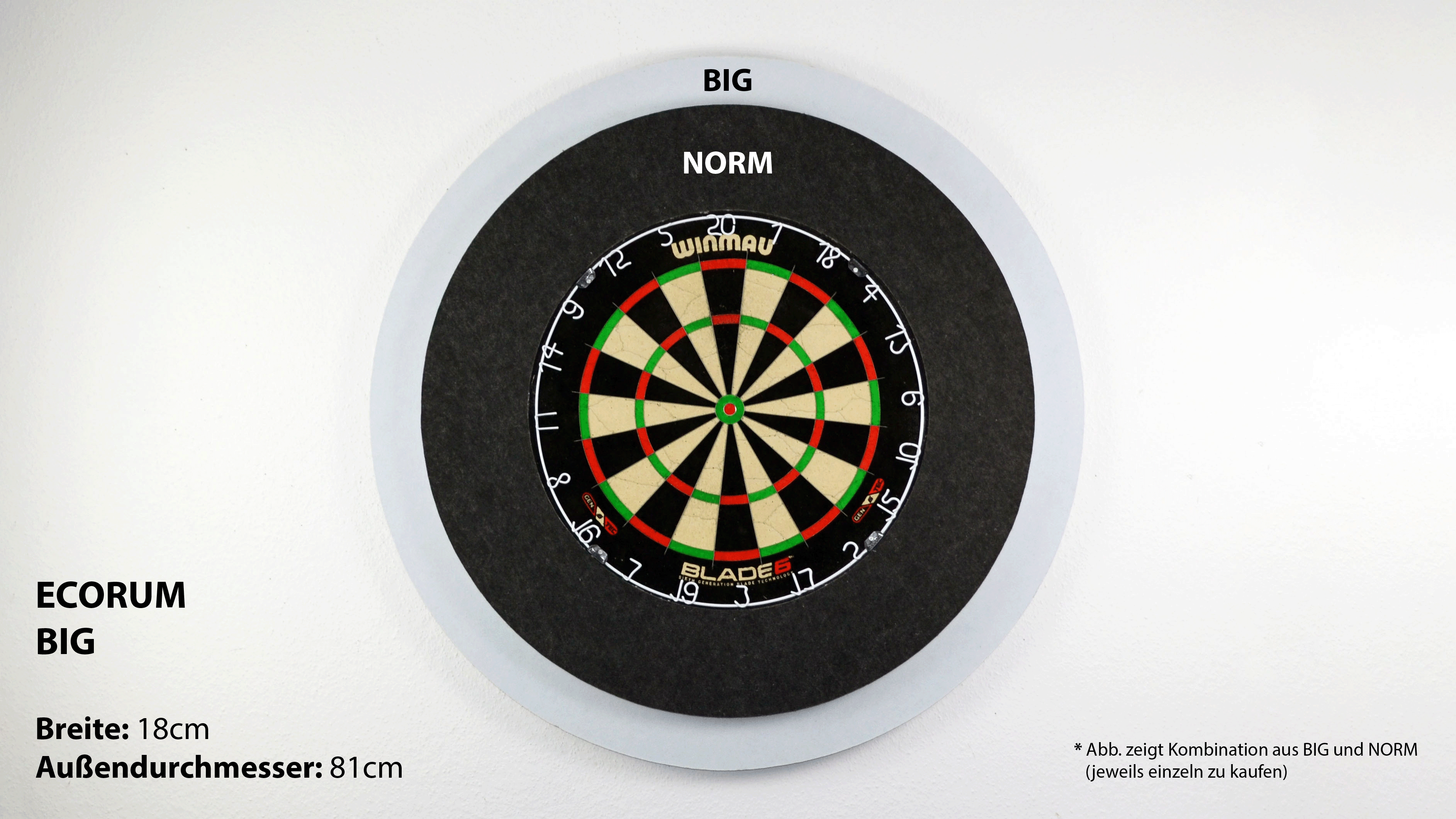 Ecorum BIG 18cm - Nachhaltiger Dart Surround aus 100% Polyester, multifunktionell einzigartig – Bild 4