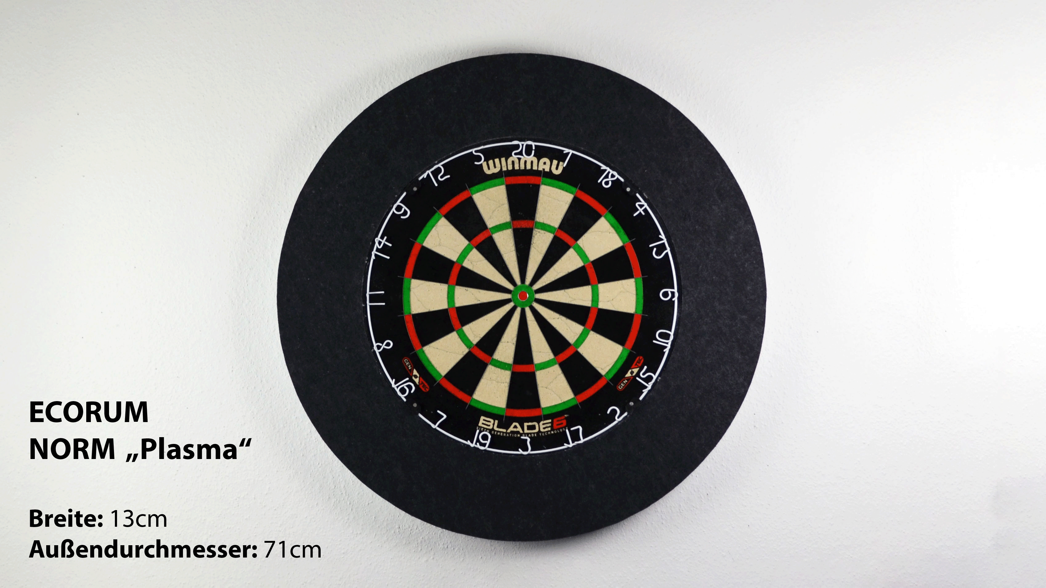 Ecorum NORM Plasma 13cm - Nachhaltiger Dart Surround aus 100% Polyester, multifunktionell einzigartig
