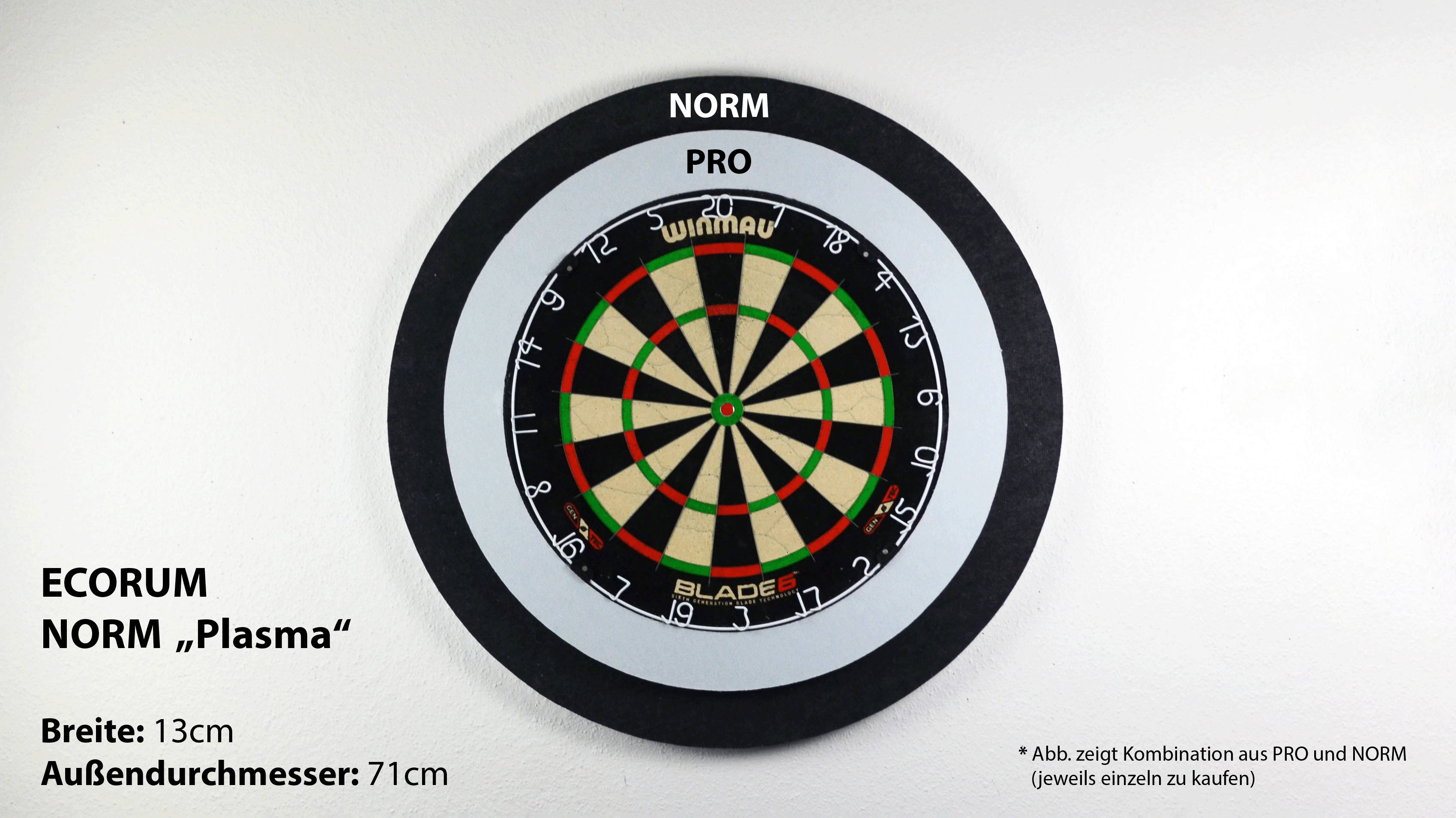 Ecorum NORM Plasma 13cm - Nachhaltiger Dart Surround aus 100% Polyester, multifunktionell einzigartig – Bild 5