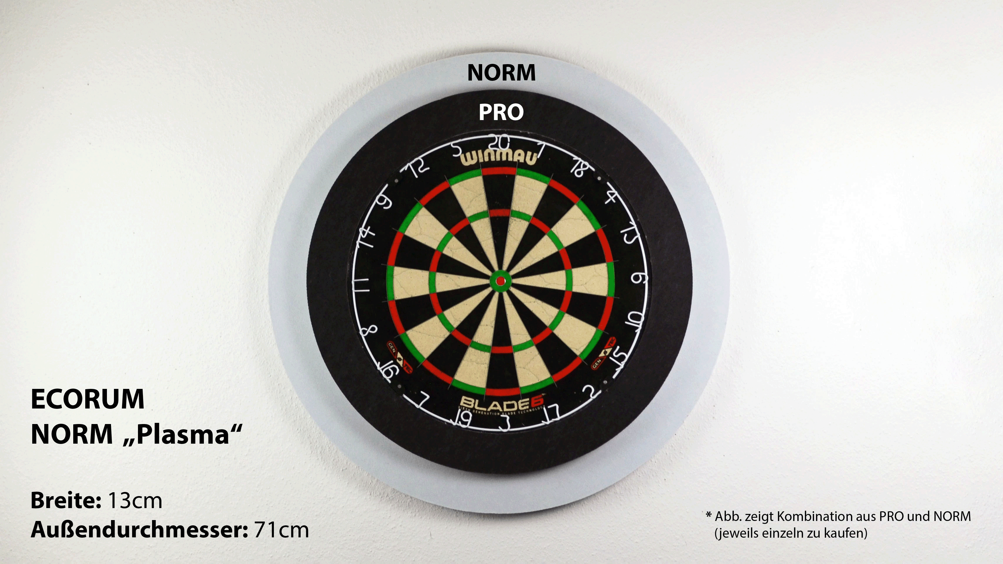 Ecorum NORM Plasma 13cm - Nachhaltiger Dart Surround aus 100% Polyester, multifunktionell einzigartig – Bild 4