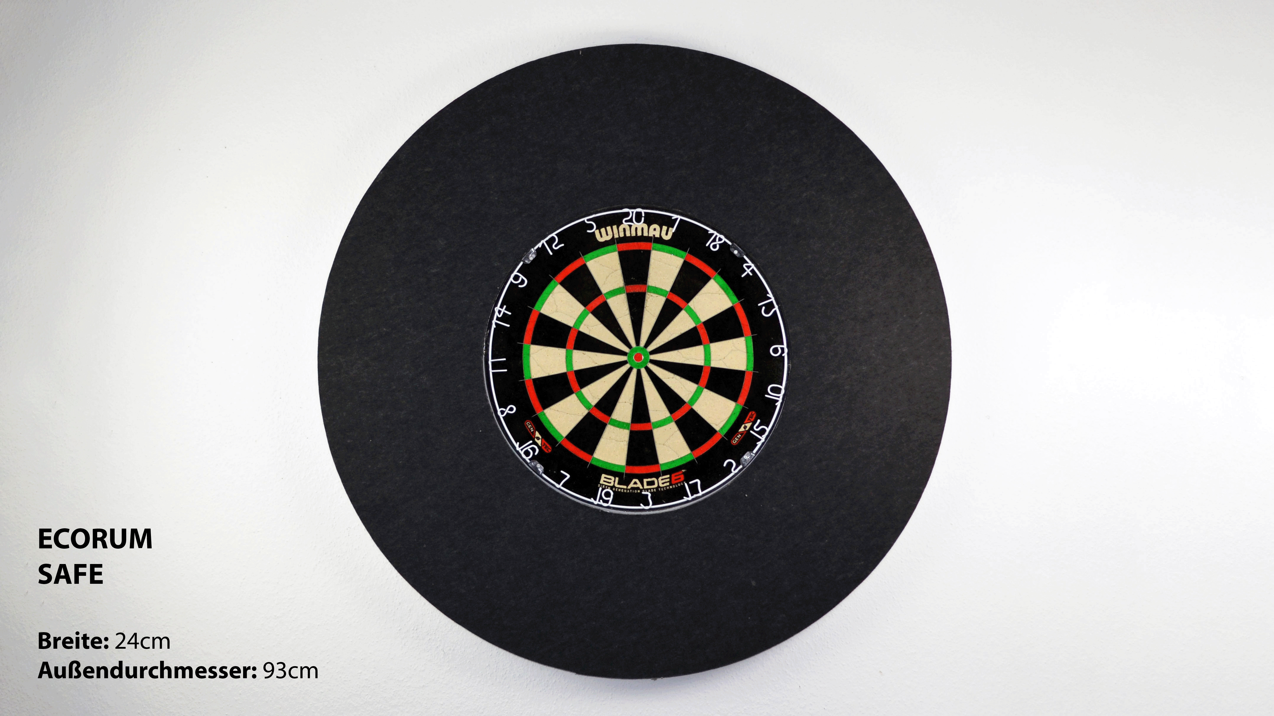 Ecorum SAFE 24cm - Nachhaltiger Dart Surround aus 100% Polyester, multifunktionell einzigartig