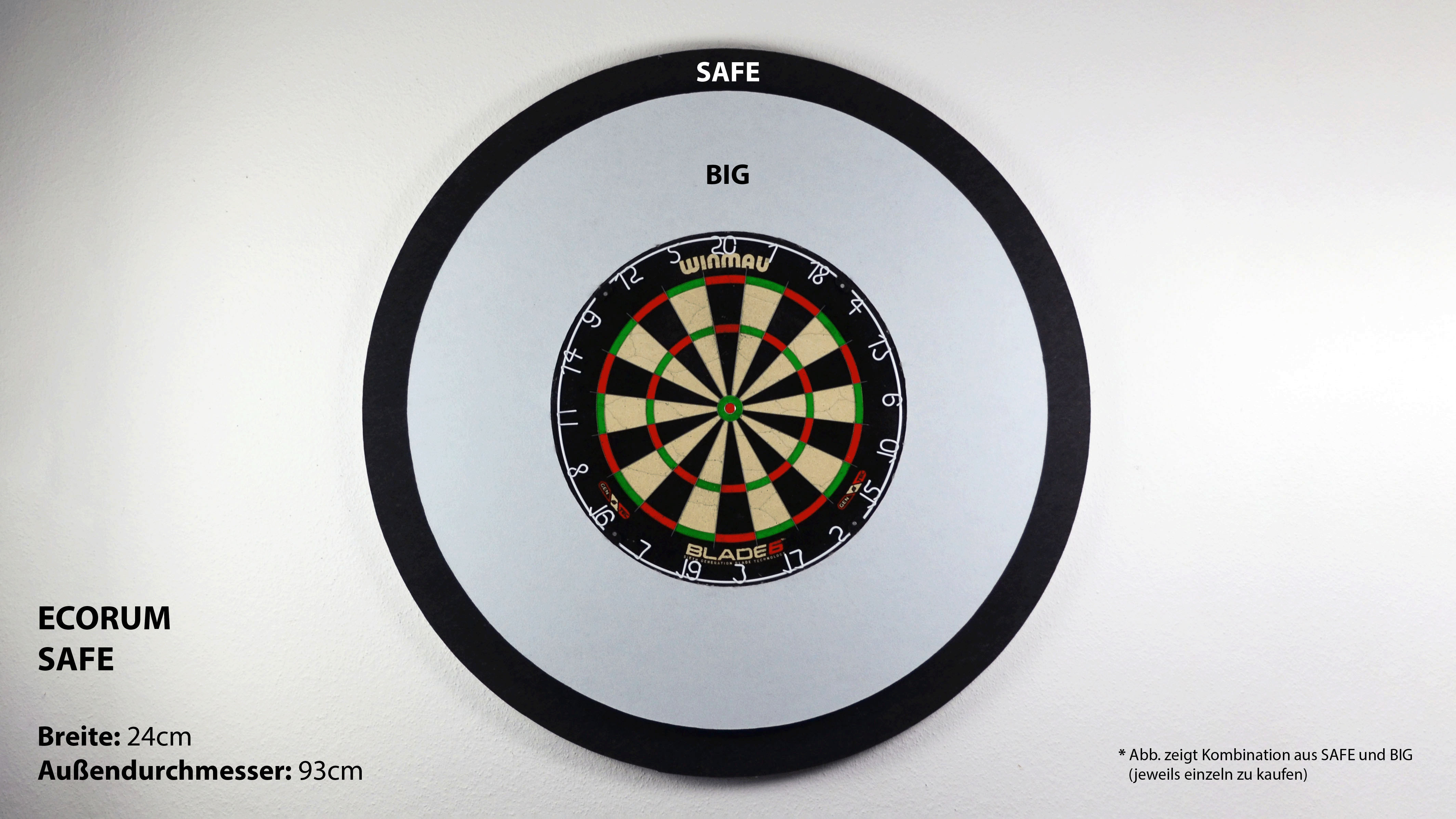 Ecorum SAFE 24cm - Nachhaltiger Dart Surround aus 100% Polyester, multifunktionell einzigartig – Bild 4