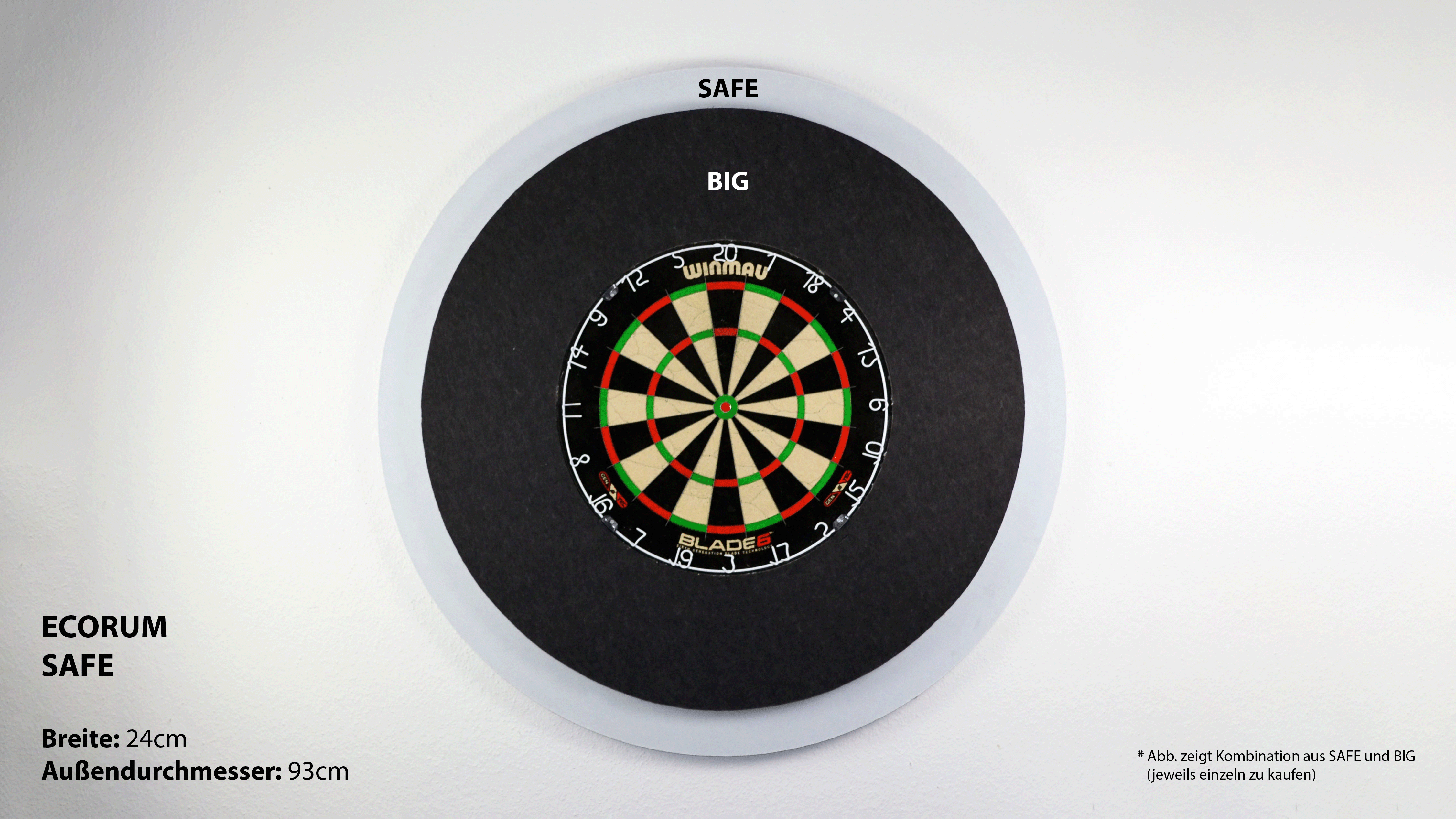 Ecorum SAFE 24cm - Nachhaltiger Dart Surround aus 100% Polyester, multifunktionell einzigartig – Bild 5